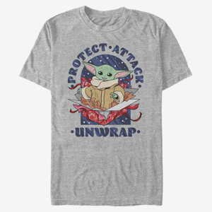 Queens Star Wars: The Mandalorian - Protect Attack Unwrap Unisex T-Shirt Heather Grey