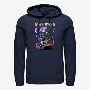 Queens Star Wars: A New Hope - Blacklight Dark Side Unisex Hoodie Navy Blue