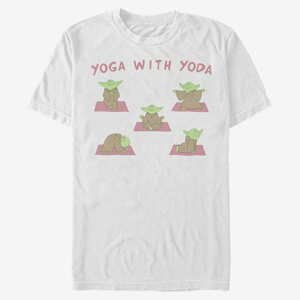 Queens Star Wars: Classic - Yoga With Yoda Unisex T-Shirt White