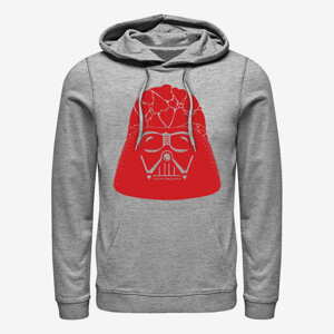 Queens Star Wars: Classic - Vader Heart Helmet Unisex Hoodie Heather Grey