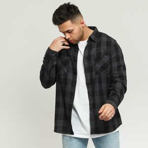 Pánská košile Urban Classics Checked Flanell Shirt Grey / Black