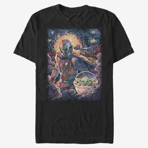 Queens Star Wars: Mandalorian - Mando Child Razor Painty Stars Unisex T-Shirt Black