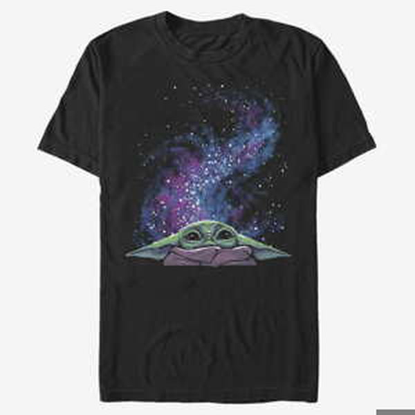 Queens Star Wars: The Mandalorian - Galaxy Child Peek Unisex T-Shirt Black