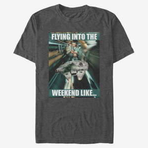 Queens Star Wars: Classic - Flying Into The Weekend Unisex T-Shirt Dark Heather Grey