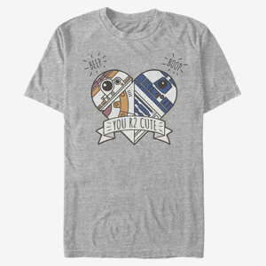 Queens Star Wars: The Force Awakens - BB8 heart R2 Unisex T-Shirt Heather Grey