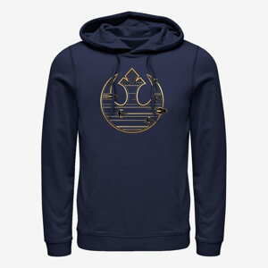 Queens Star Wars: Last Jedi - GOLD REBEL LOGO Unisex Hoodie Navy Blue