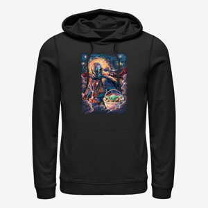 Queens Star Wars: Mandalorian - Mando Child Razor Painty Stars Unisex Hoodie Black