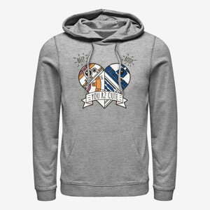 Queens Star Wars: The Force Awakens - BB8 heart R2 Unisex Hoodie Heather Grey