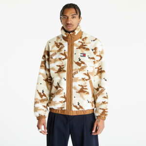 Podzimní bunda TOMMY JEANS Sherpa Jacket Woodland Camo Aop Beige