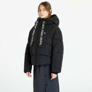 Bunda CALVIN KLEIN JEANS Logo Drawstring Short Puffer Black