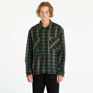 Urban Classics Boxy Fane Check Shirt Bottlegreen/ Orange