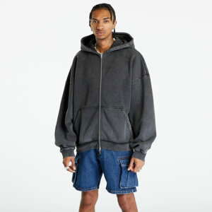 Urban Classics Heavy Sand Washed 90's Zip Hoody Black