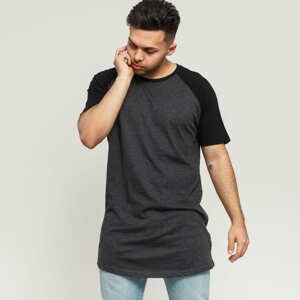 Tričko s krátkým rukávem Urban Classics Shaped Raglan Long Tee Black