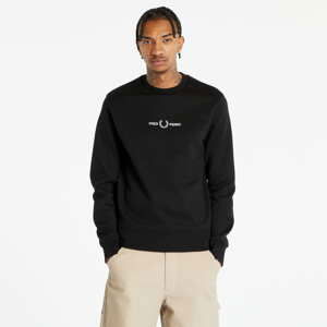 Mikina FRED PERRY Embroidered Sweatshirt Black
