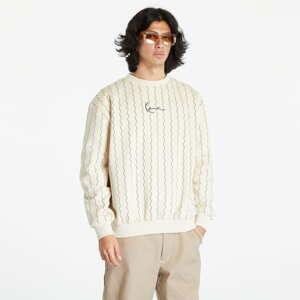 Karl Kani Small Signature Ziczac Pinstripe Crew Off White/ Black