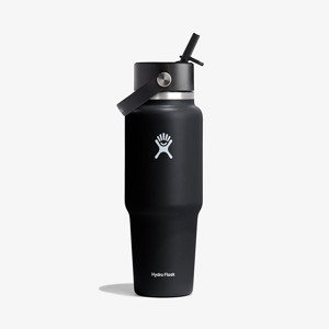 Hydroflask 1000 ml Wide Flex Straw Travel Bottle Black Universal