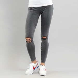 Legíny Urban Classics Ladies Cutted Knee Leggings melange černé