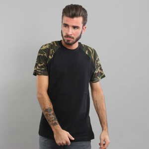 Tričko s krátkým rukávem Urban Classics Raglan Contrast Tee Black / Green