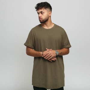 Tričko s krátkým rukávem Urban Classics Long Shaped Turnup Olive