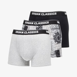 Urban Classics Organic Boxer Shorts 3-Pack Bandana Grey/ Grey/ Black