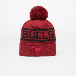 New Era Chicago Bulls Tonal Jake Bobble Knit Beanie Dark Red