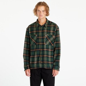 Urban Classics Boxy Fane Check Shirt Bottlegreen/ Orange