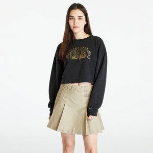 TOMMY JEANS Crop Luxe Varsity Sweatshirt Black