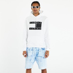 Mikina Tommy Jeans Reg Flag Spray Hoodie White S