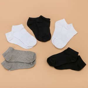 Ponožky Urban Classics No Show Socks 5-Pack černé / bílé / šedé