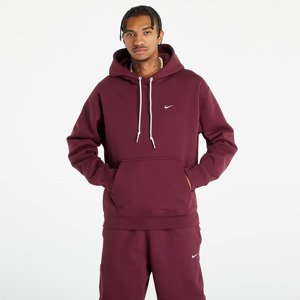 Nike Solo Swoosh Men's Fleece Pullover Hoodie Night Maroon/ White