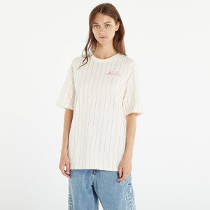 New Era Pinstripe Oversized Tee UNISEX Off White/ Wild Rose