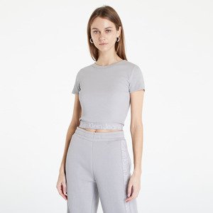 CALVIN KLEIN JEANS Logo Tape T-Shirt Mercury Grey