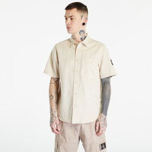 CALVIN KLEIN JEANS Linen Short Sleeve Shirt Classic Beige