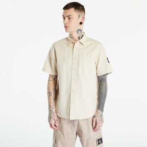 CALVIN KLEIN JEANS Linen Short Sleeve Shirt Classic Beige