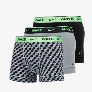 Nike Everyday Cotton Stretch Trunk 3 Pack Geo Block Print/ Cool Grey/ Black