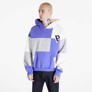 Mikina PREACH Oversized Patchwork Hoodie GOTS Grey Melange/ Purple/ Off White M