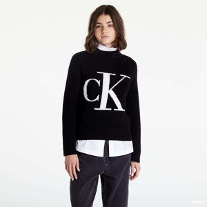 CALVIN KLEIN JEANS Relaxed Organic Cotton Logo Jumper Black