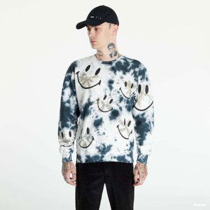 Market Smiley Shibori Dye Crewneck Sweatshirt White/ Black/ Blue