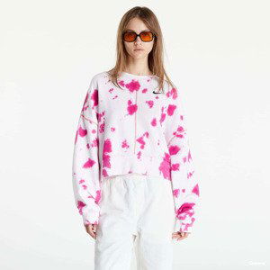 Nike Sportswear Women's Oversized Fleece Tie-Dye Crew Sweatshirt Pink