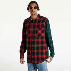 Košile Urban Classics Oversized Mix Check Shirt Red/ Green S