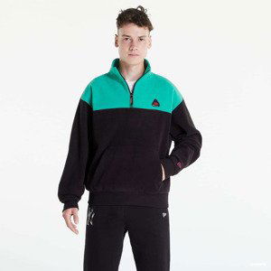 New Era Fleece Hoodie Colourblock Quarter Zip Black/ Green