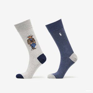 Polo Ralph Lauren Wester Bear Socks 2-Pack Grey/ Blue