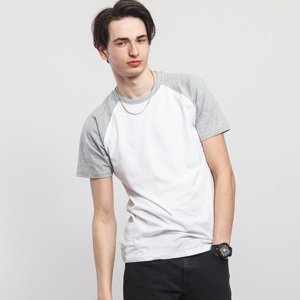 Tričko s krátkým rukávem Urban Classics Raglan Contrast Tee bílé / melange šedé