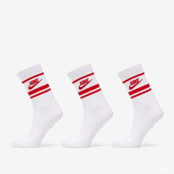 Nike NSW Everyday Essential Crew Socks 3-Pack White/ Red
