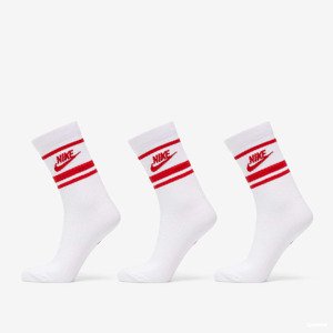 Ponožky Nike NSW Everyday Essential Crew Socks 3-Pack White/ Red M