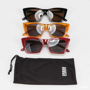 Urban Classics Sunglasses Tilos 3-Pack Black/ Orange/ Red