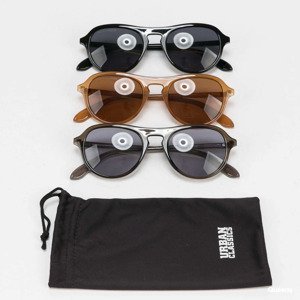 Urban Classics Sunglasses Kalimantam 3-Pack Black/ Grey/ Brown