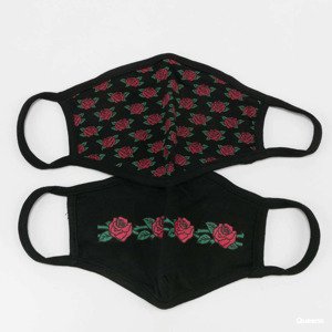 Urban Classics Roses Face Mask 2-Pack Black