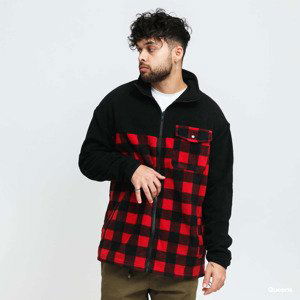 Urban Classics Patterned Polar Fleece Track Jacket Black/ Red