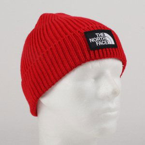 Kulich The North Face Logo Box Cuff Beanie červený